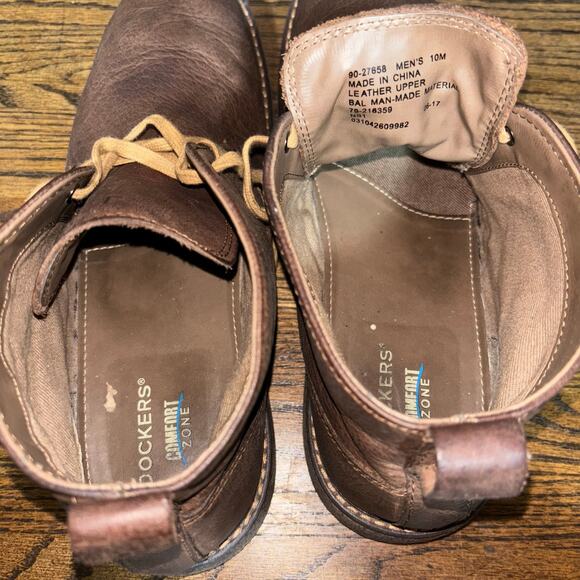 Dockers Men’s 10M Brown Leather Chukka Boots Lace Up Comfort Zone Casual - Picture 7 of 7